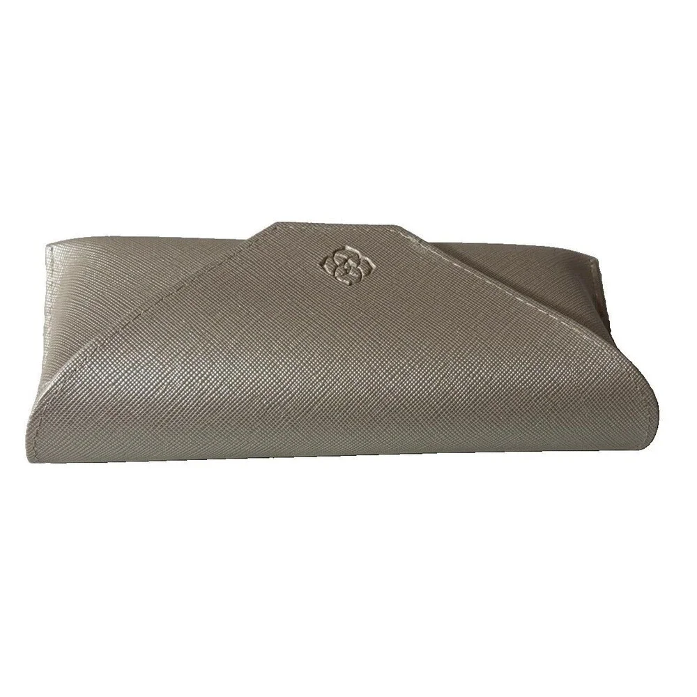Kendra Scott Metallic Champagne Eyeglass Sunglasses Case Snap Envelope Logo